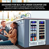 Koolatron 24 In Built-In Dual Zone Under-Counter Wine and Beverage Cooler