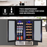Koolatron 24 In Built-In Dual Zone Under-Counter Wine and Beverage Cooler
