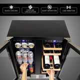 Koolatron 24 In Built-In Dual Zone Under-Counter Wine and Beverage Cooler