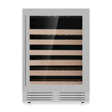 24-Inch Under-Counter Single Zone Wine Cooler with Low-E Glass Door with Stainless Steel Trim
