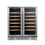 30-inch Dual Zone Wine Cooler with Low-E Glass Door with Stainless Steel Trim