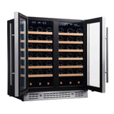 30-inch Dual Zone Wine Cooler with Low-E Glass Door with Stainless Steel Trim