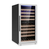 47-Inch Tall Dual Zone Wine Cooler with Low-E Glass Door with Stainless Steel Trim