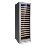 Upright Single Zone Large Wine Cooler With Low-E Glass Door with Stainless Steel Trim