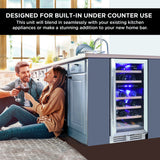 Koolatron 28 Bottle Dual Zone 15-Inch Under Counter Wine Cooler