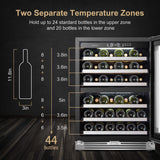 Lanbopro 44-bottle dual zone wine cooler from Lanbo International Inc with sleek black exterior and digital temperature controls.