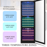 Lanbo 143 Bottle Triple Zone Wine Cooler