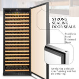 Close-up of the door seals on the Lanbo 289 Bottle Single Zone Wine Cooler by Lanbo International Inc.