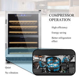 Lanbo 44-bottle dual zone wine cooler with sleek design and digital temperature controls, ideal for wine storage.