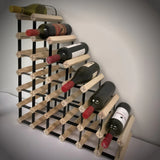 Natural Finish Sloped Timber Wine Rack