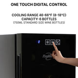 Koolatron 6 Bottle Black Wine Cooler