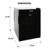Koolatron 20 bottle black wine cooler with sleek design and digital controls, ideal for wine storage at home.