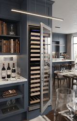 Tall Dual Zone Upright Wine Cooler | Low-E Glass & Silent Cooling with Stainless Steel Trim