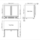 36" Under Bench Dual-Zone Wine Cooler with Low-E Glass Door