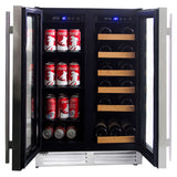 Koolatron 24 In Built-In Dual Zone Under-Counter Wine and Beverage Cooler