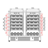 36" Under Bench Dual-Zone Wine Cooler with Low-E Glass Door