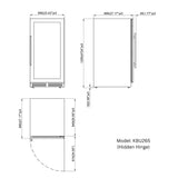 47-Inch Tall Dual Zone Wine Cooler with Low-E Glass Door