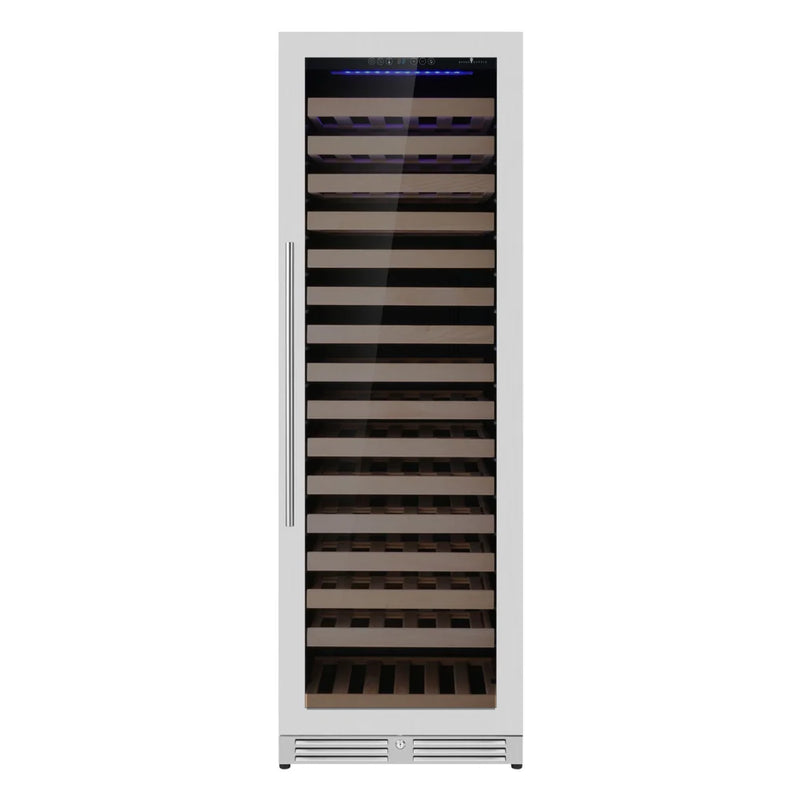 Upright Single Zone Large Wine Cooler With Low-E Glass Door with Stainless Steel Trim
