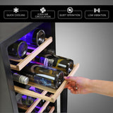 Koolatron 28 Bottle Dual Zone 15-Inch Under Counter Wine Cooler