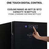 Koolatron 10 Bottle Black Wine Cooler