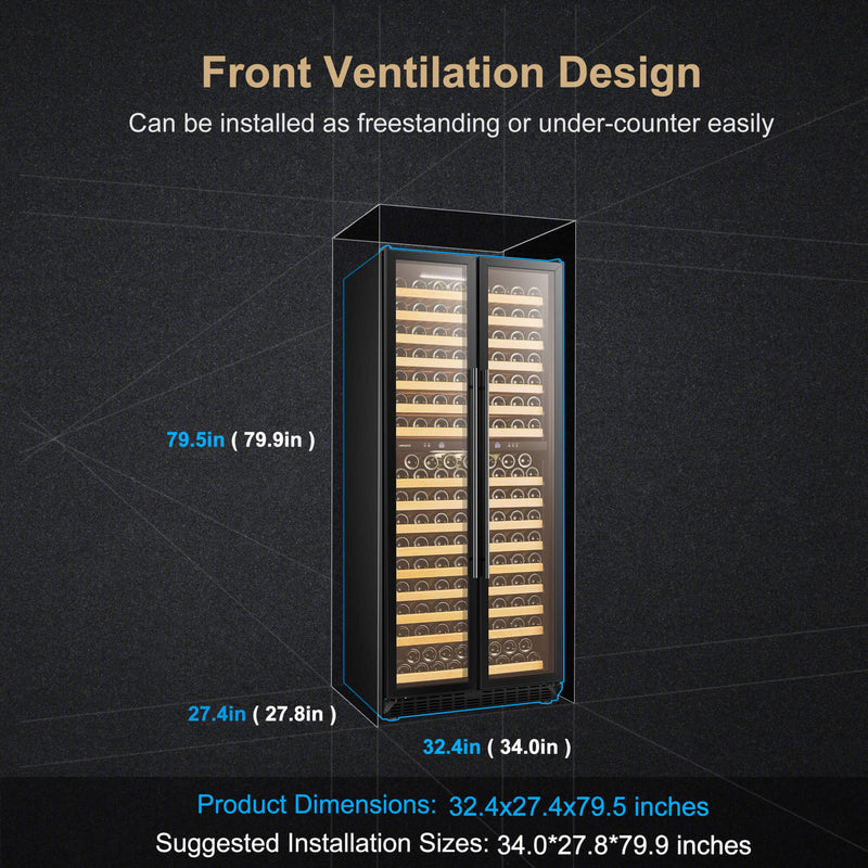 Lanbopro 255 Bottle Dual Door Wine Cooler