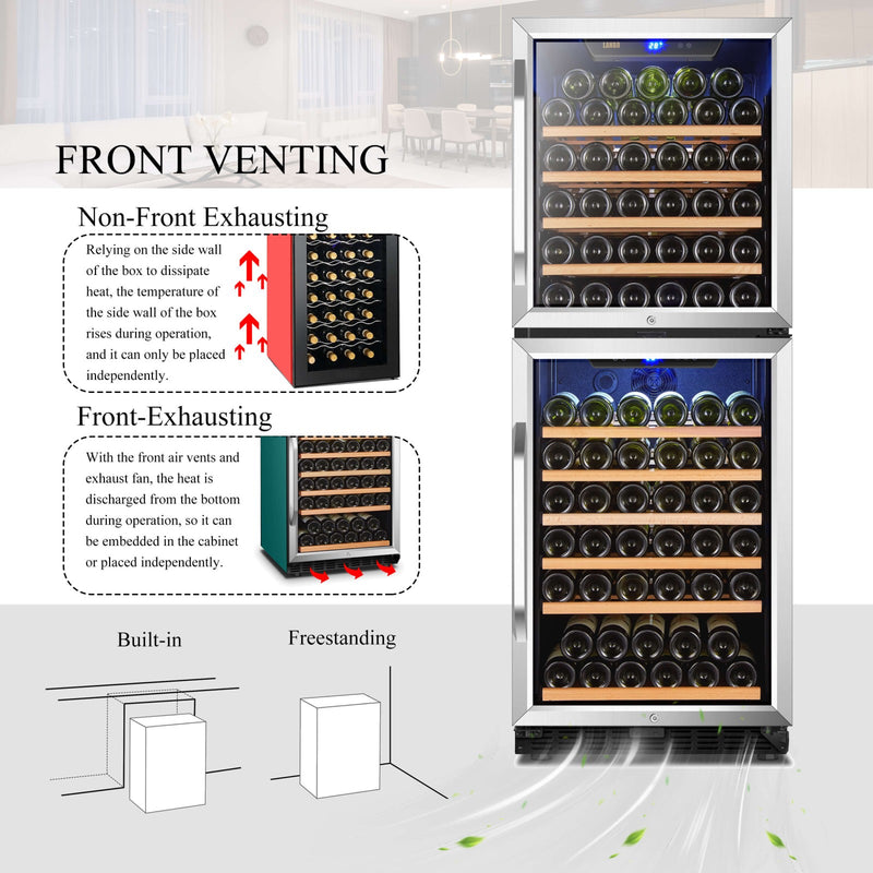 Lanbo 130 Bottle Dual Door Wine Cooler