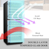 Lanbo 130 Bottle Dual Door Wine Cooler