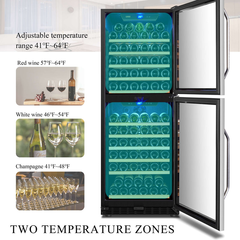 Lanbo 130 Bottle Dual Door Wine Cooler