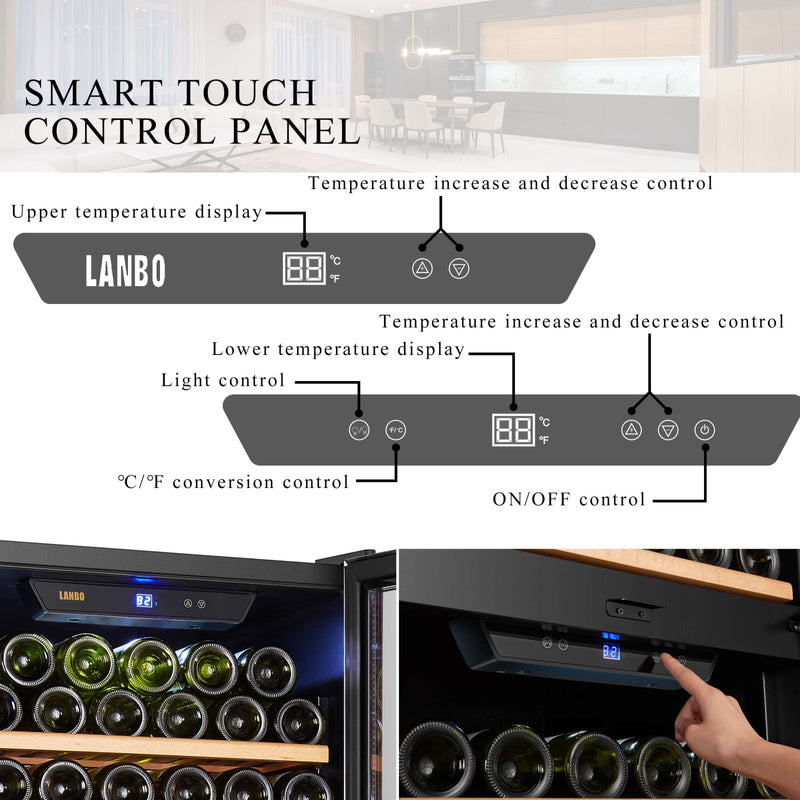 Lanbo 130 Bottle Dual Door Wine Cooler