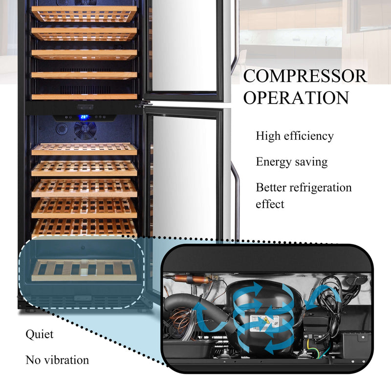 Lanbo 130 Bottle Dual Door Wine Cooler