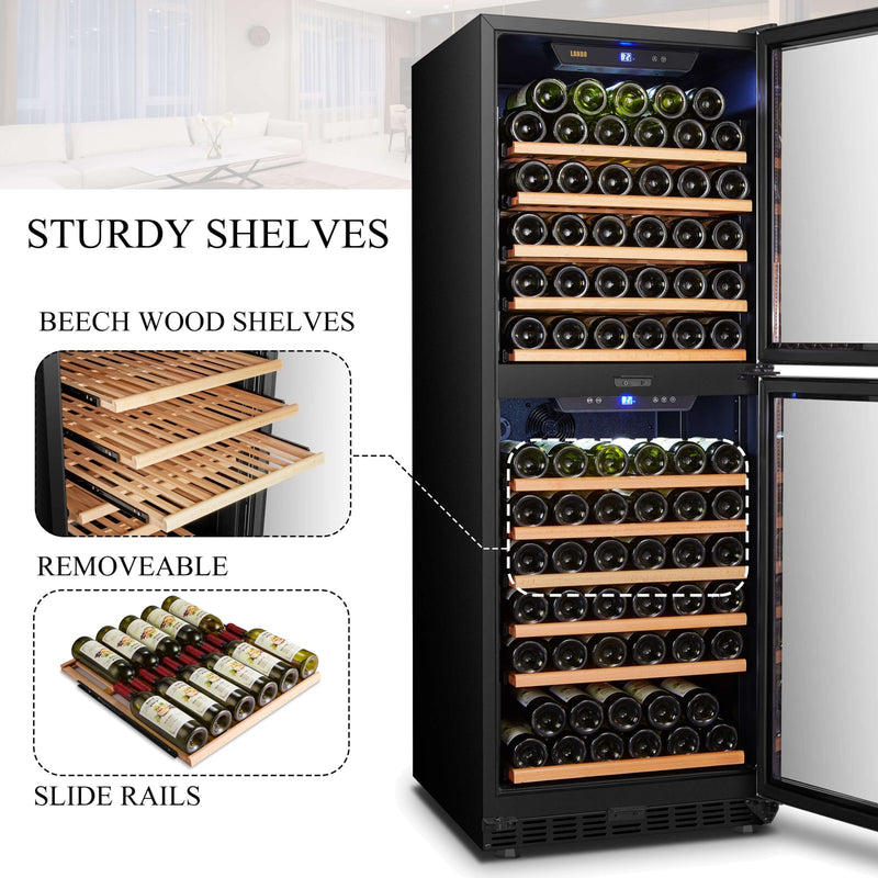 Lanbo 130 Bottle Dual Door Wine Cooler