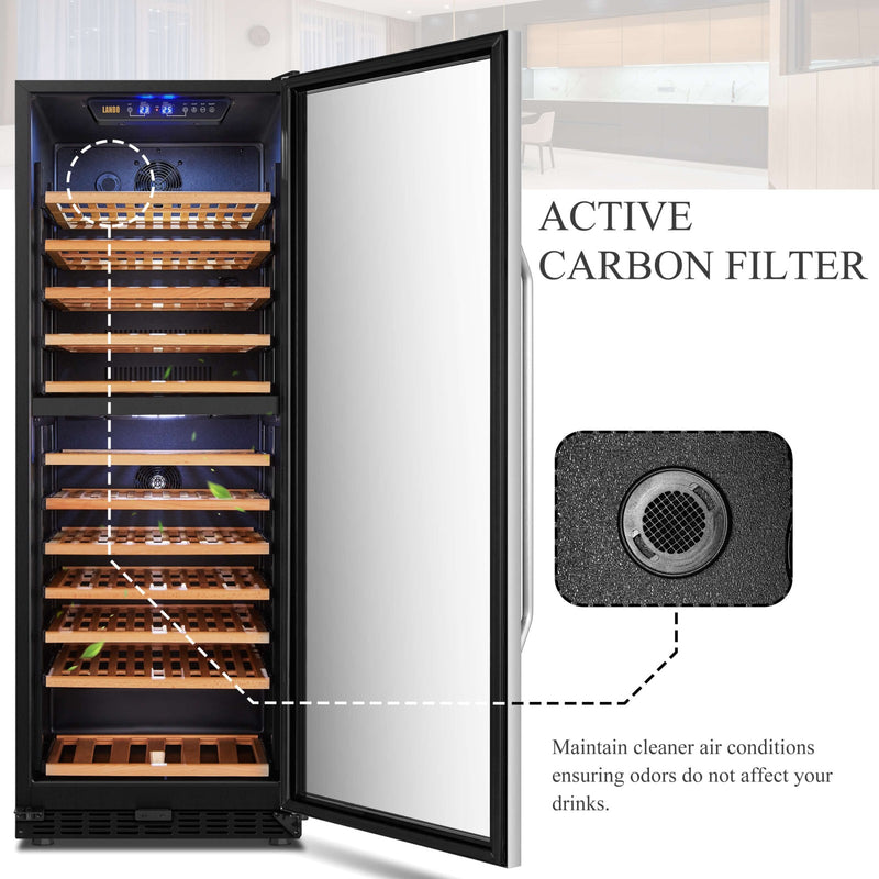 Lanbo 141 Bottle Dual Zone Wine Cooler