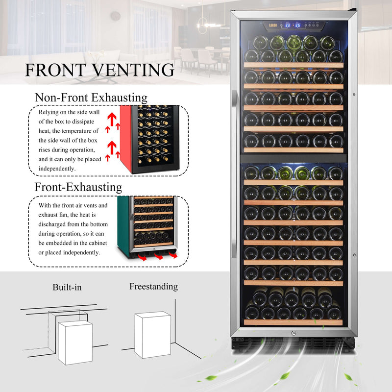 Lanbo 141 Bottle Dual Zone Wine Cooler