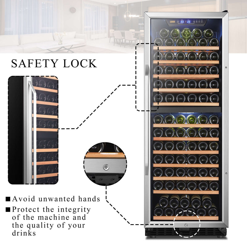 Lanbo 141 Bottle Dual Zone Wine Cooler