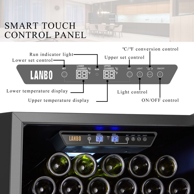 Lanbo 141 Bottle Dual Zone Wine Cooler