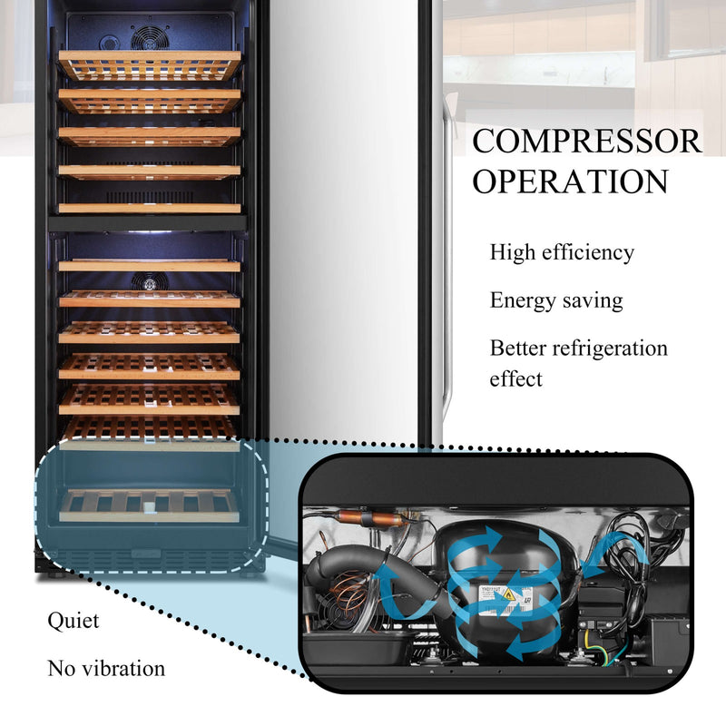 Lanbo 141 Bottle Dual Zone Wine Cooler
