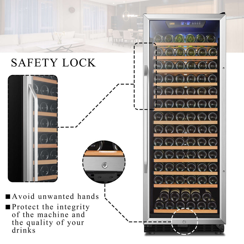 Lanbo 143 Bottle Single Zone Wine Cooler
