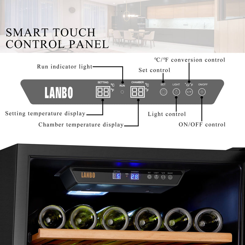 Lanbo 143 Bottle Single Zone Wine Cooler