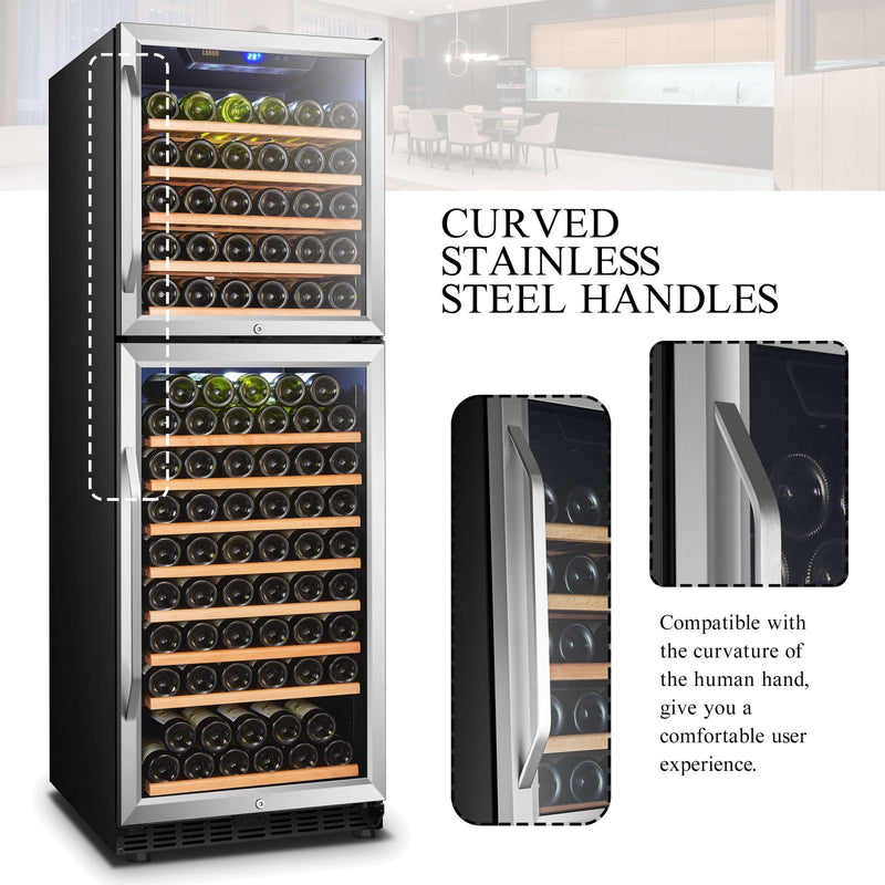 Lanbo 152 Bottle Dual Door Wine Cooler
