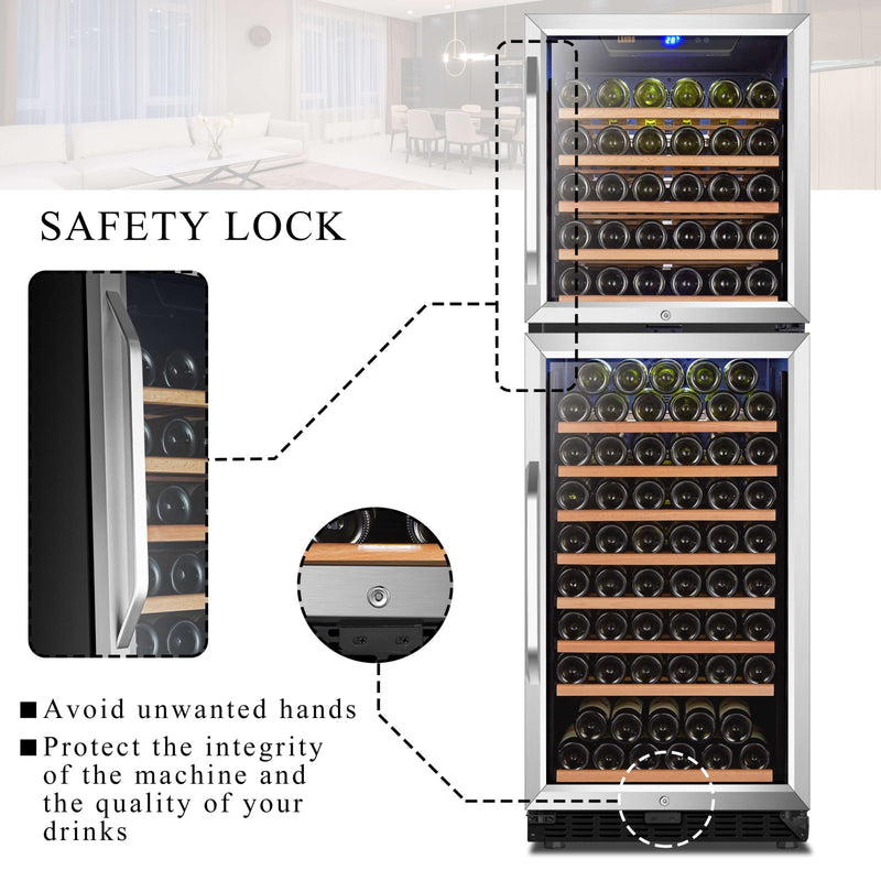 Lanbo 152 Bottle Dual Door Wine Cooler