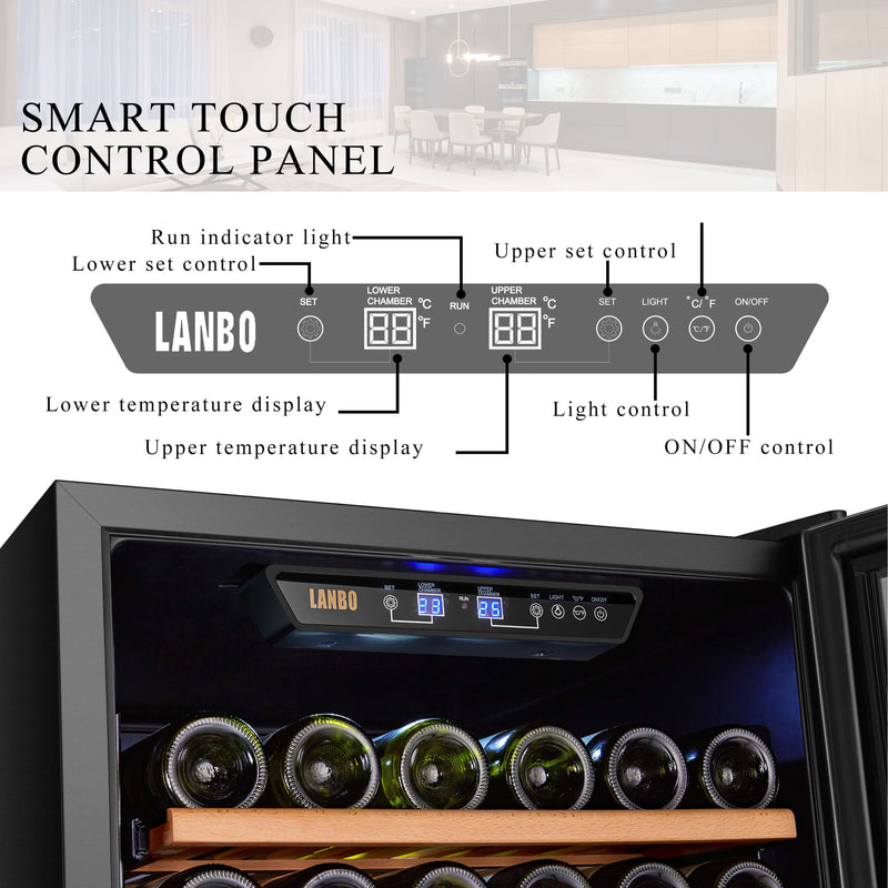 Lanbo 154 Bottle Dual Zone Wine Cooler