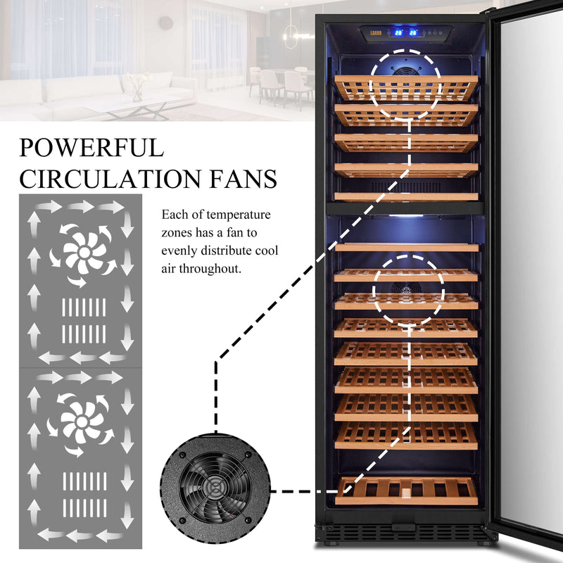 Lanbo 154 Bottle Dual Zone Wine Cooler