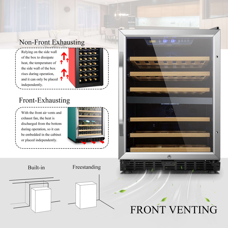 Lanbo 44 Bottle Dual Zone Wine Cooler