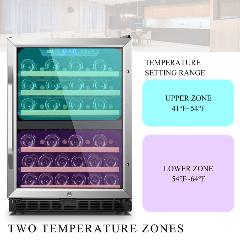 Lanbo 44 Bottle Dual Zone Wine Cooler