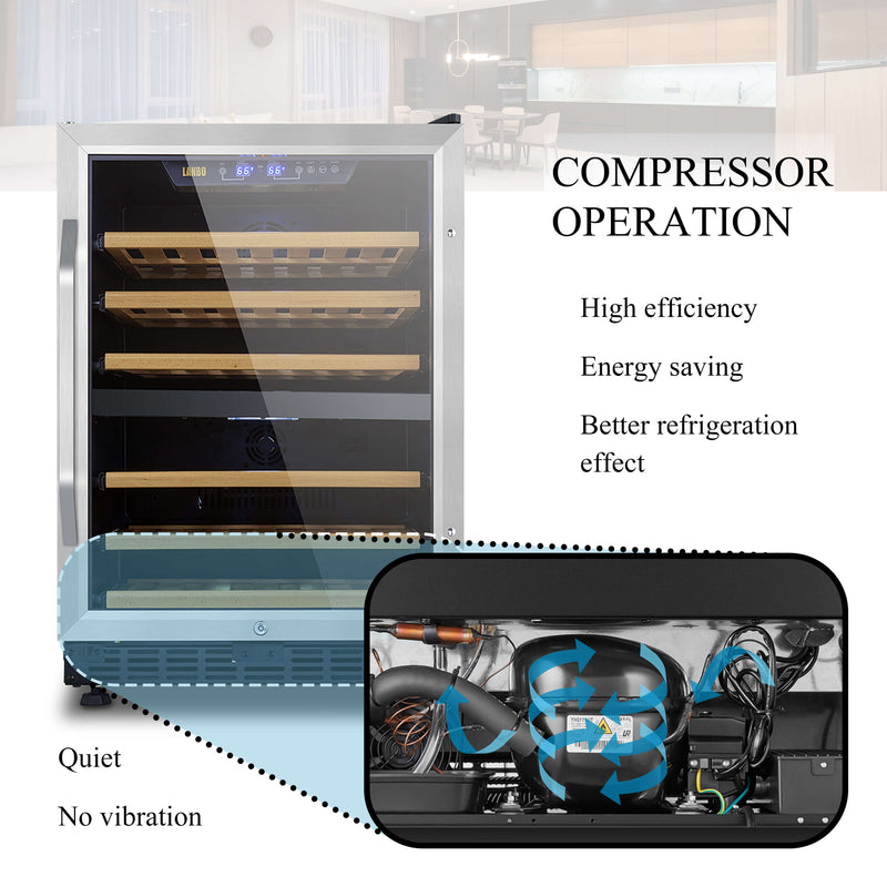 Lanbo 44 Bottle Dual Zone Wine Cooler