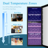 Lanbo 20 Inch 64 Bottle Dual Zone Freestanding Wine Cooler