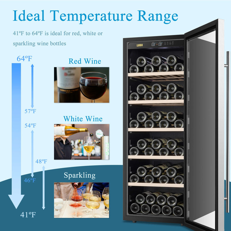 Lanbo 20 Inch 69 Bottle Freestanding Wine Cooler