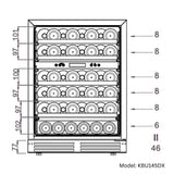 24-Inch Under-Counter Dual Zone Wine Cooler with Low-E Glass Door with Stainless Steel Trim