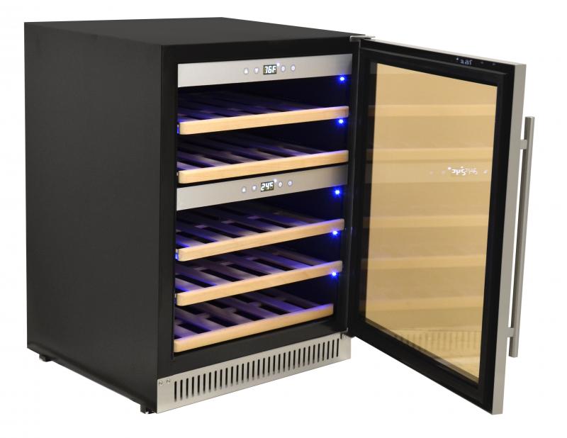 Vinovero 23" Dual Zone Wine Cooler with 40 Bottle Capacity and Stainless Steel Door