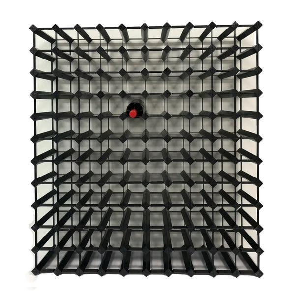 Black Onyx Finish 120 Bottle Timber Wine Rack | 10x11 Configuration